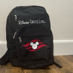Disney Cruise Line Black Backpack with Red Mickey Logo